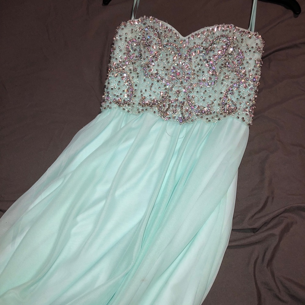Mint Colored Prom Dress